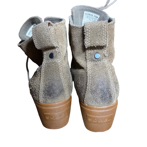 Sorel Toronto Suede Lace Up Wedges Ankle Boots Size 8.5 - Picture 4 of 10